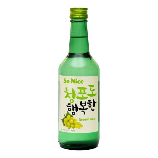 So Nice Green Grape Korean Soju 360ml Bottle (Crowd Favorite) | Beery.ph