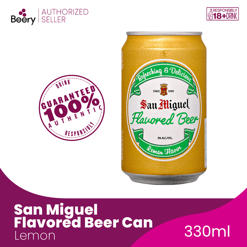 San Miguel Flavored Beer Lemon in can 330 mL SAN MIG LEMON