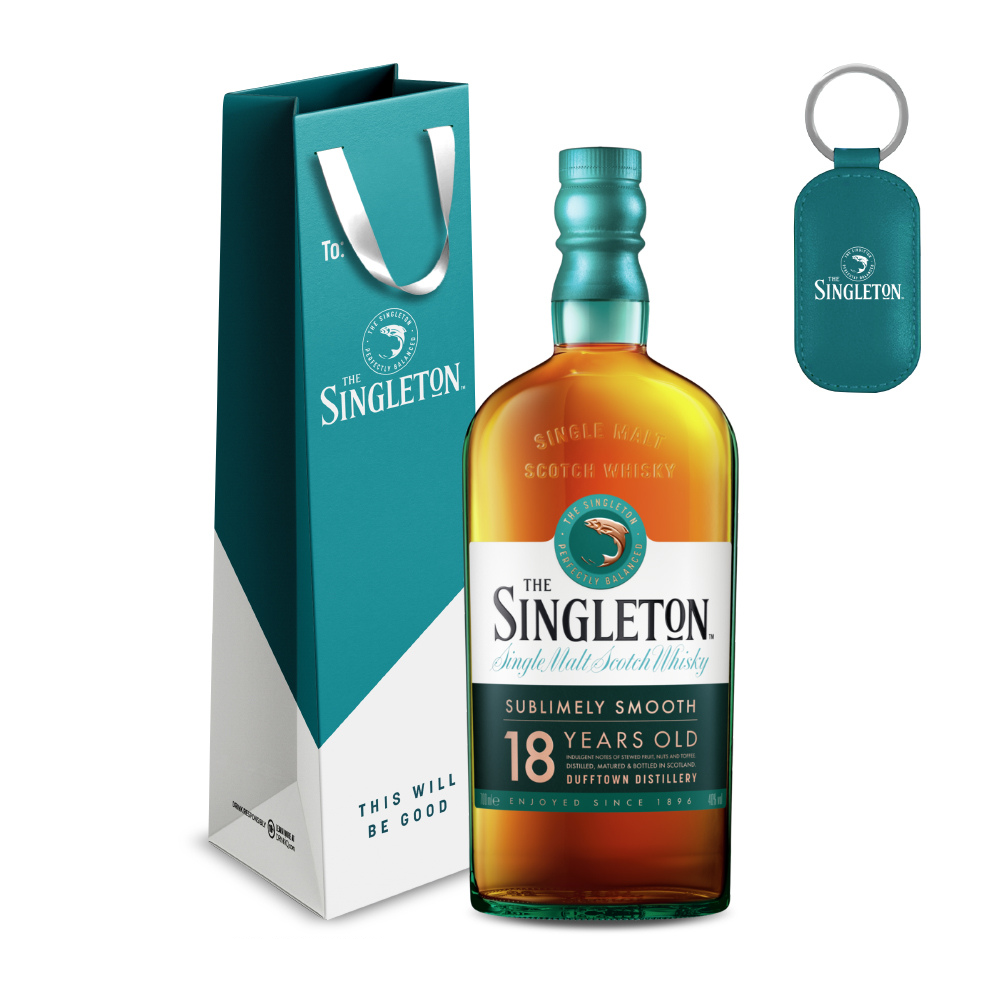Singleton of Dufftown 18yo 700ml + Blue Singleton Gift Bag with Keychain